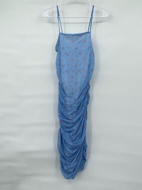 Rosedress NWT blue floral ruched fitted spaghetti strap spring summer dress